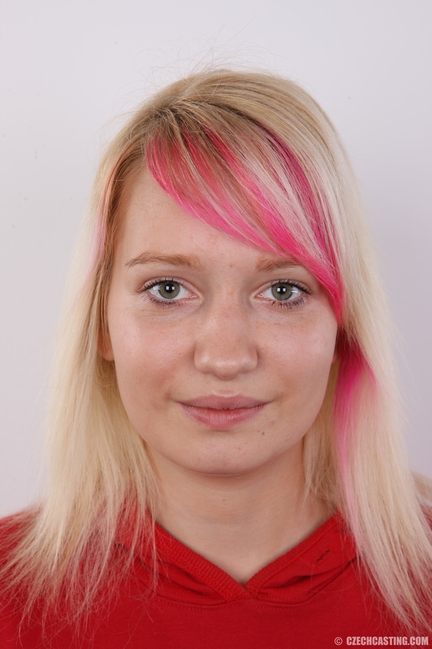 Blonde teen with cute hair tint strips to m - XXX Dessert - Picture 1