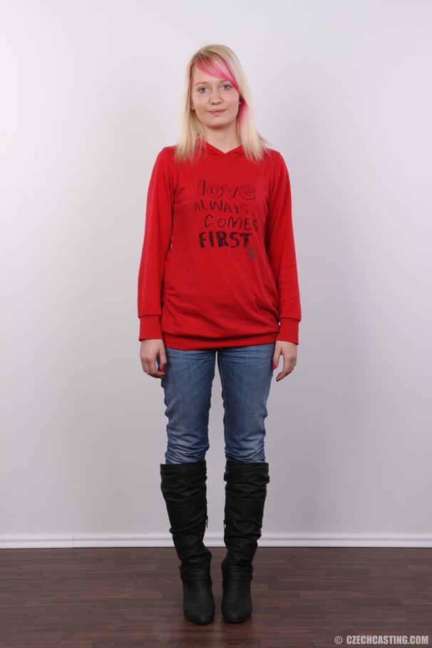 Blonde teen with cute hair tint strips to m - XXX Dessert - Picture 2