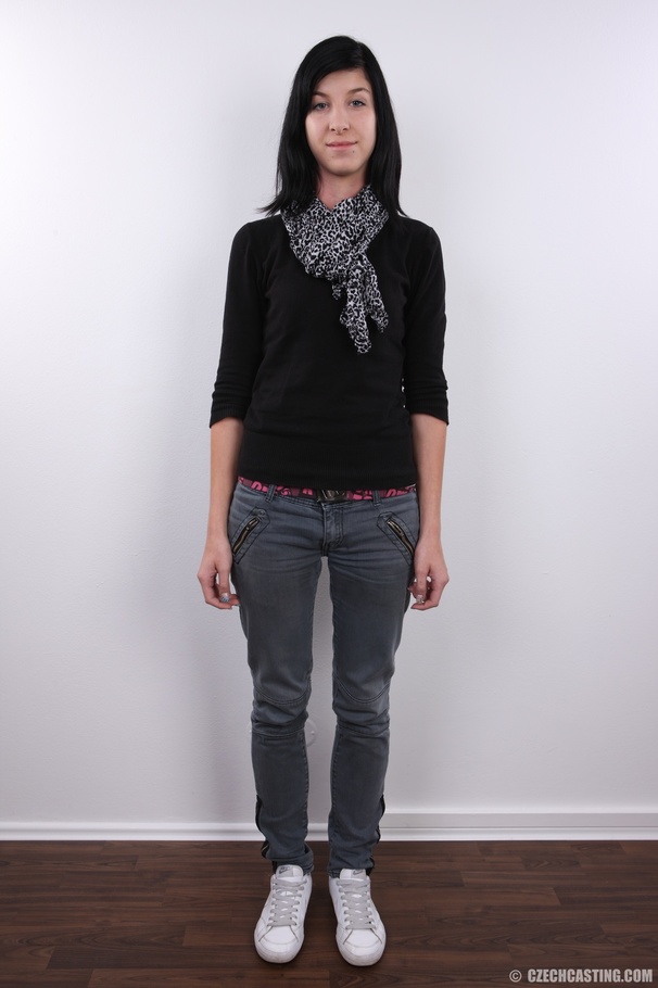 Innocent cute brunette reveals slim sexy bo - XXX Dessert - Picture 2