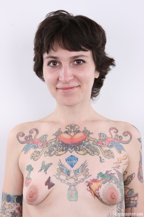 Interesting brunette covered in colored tat - XXX Dessert - Picture 6