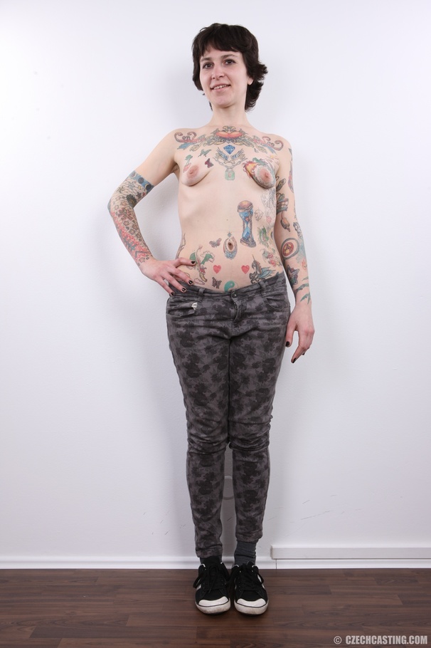 Interesting brunette covered in colored tat - XXX Dessert - Picture 9