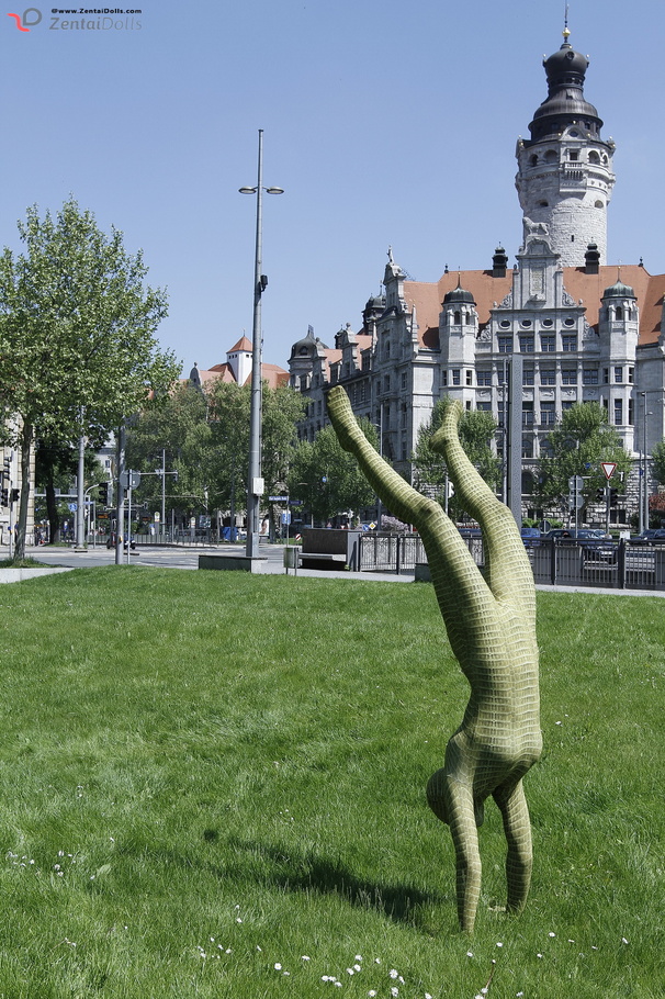 Two green and grey zentai wearing flexible  - XXX Dessert - Picture 11
