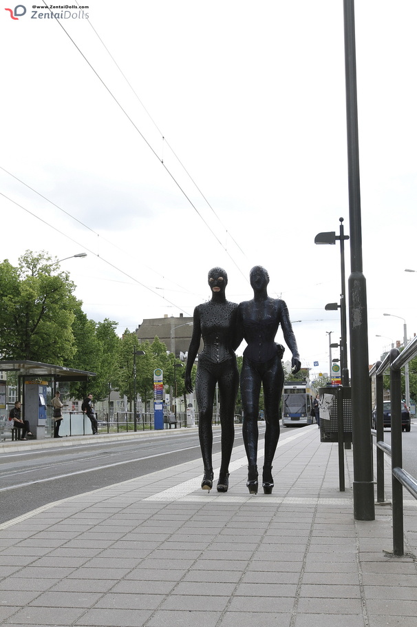 Two black zentai wearing flexible teen with - XXX Dessert - Picture 12