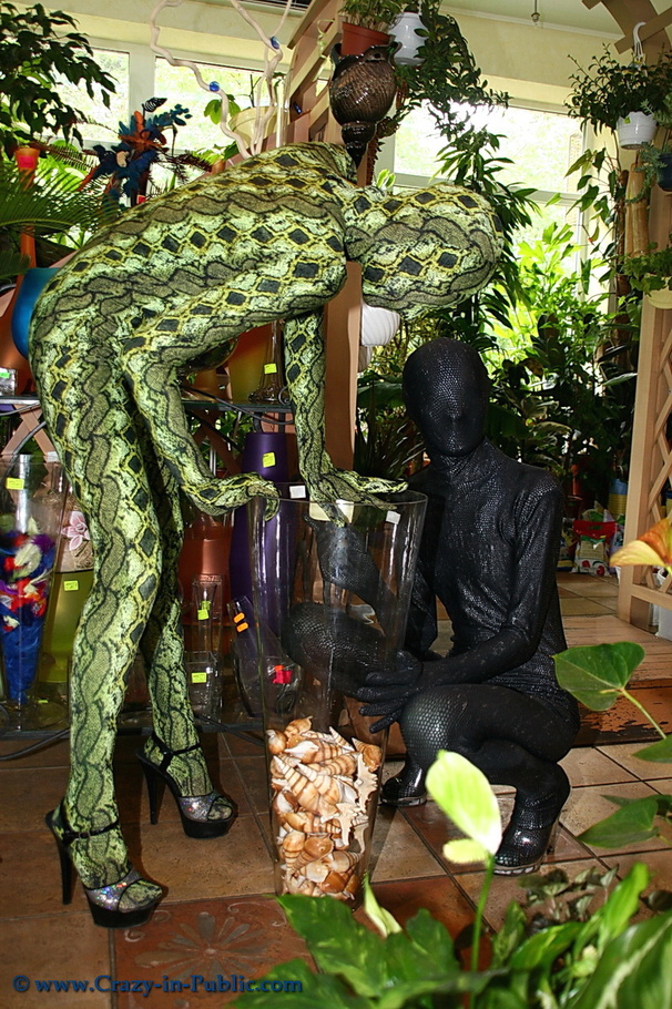 Two flexible green and black zentai wearing - XXX Dessert - Picture 10