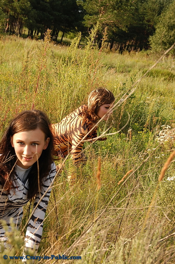Two sexy zentai wearing teens exposing thei - XXX Dessert - Picture 6