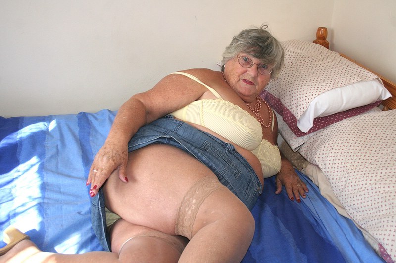 Granny Grandma Libby From United Kingdom Denim Skirt Youx Xxx