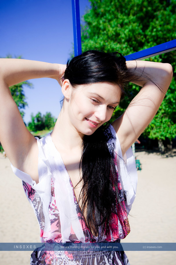 Stunning black haired teen with gorgeously  - XXX Dessert - Picture 1