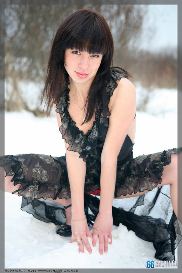 Ponytailed teeny in red undies posing outdoors - XXXonXXX - Pic 2