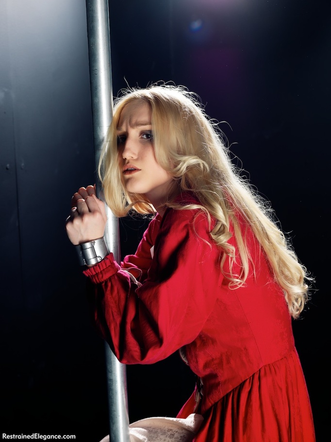 Young blonde chained and tied to pole has c - XXX Dessert - Picture 3