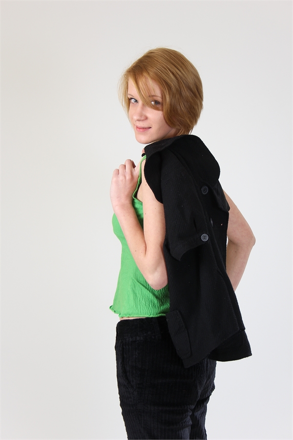 Short-haired slim teen undresses on camera - XXX Dessert - Picture 1