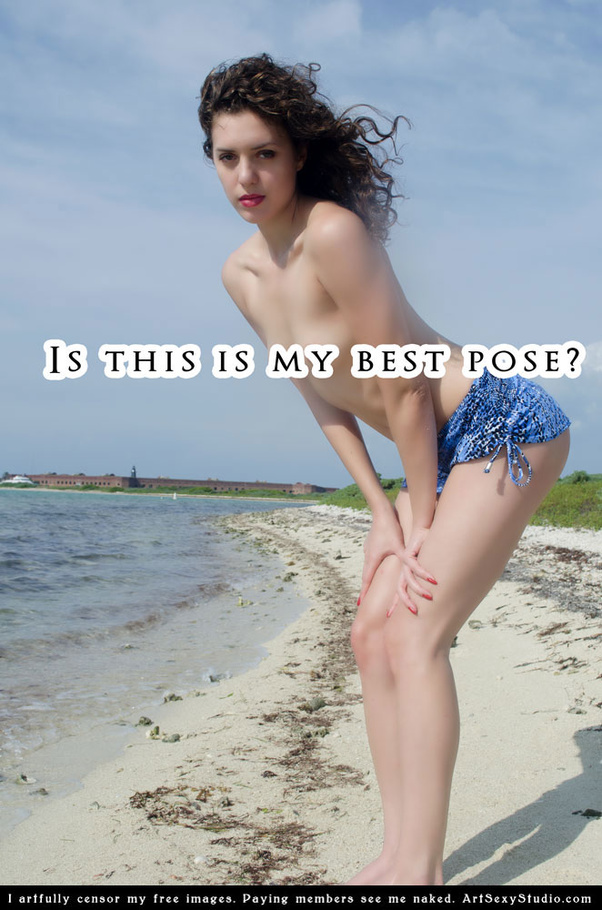 Tall pretty brunette model in blue shows of - XXX Dessert - Picture 8