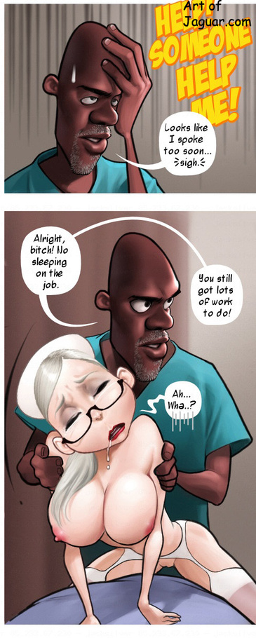 Ebony doctor drilling hard his nurse from - Cartoon Sex - Picture 1
