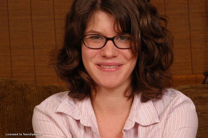Brunette teen babe in glasses with extremely hairy snatch - XXXonXXX - Pic 2