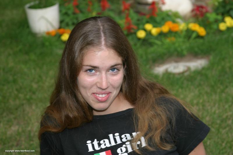 Long-haired teen babe with pierced clit posing nude outdoors - XXXonXXX - Pic 1