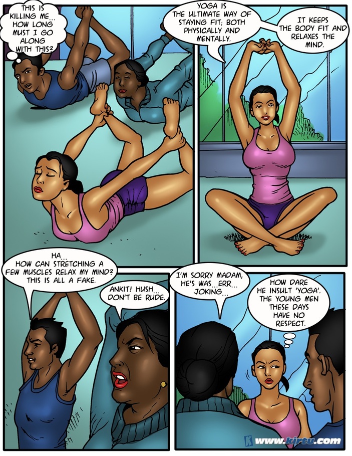 703px x 910px - Stretching with the yoga instructor includes a bit more then a ...