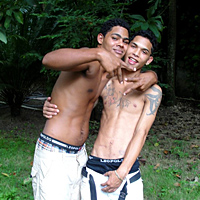 Awesome photo with two latinos standing vis-a-vis and spraying each other with urine - XXXonXXX - Pic 4