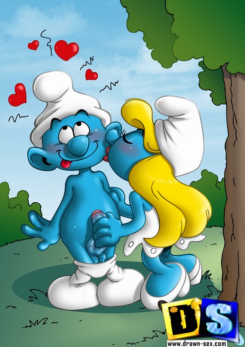 The Smurfs Comic Porn - Naughty Smurf chick sucks double cocks and ride Smurf guy to ...