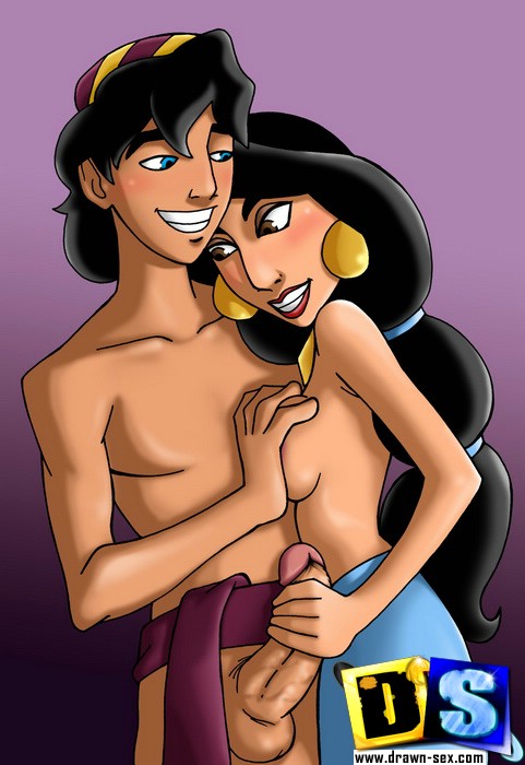Aladdin Cartoon Reality - Aladdin fucking princess before Genie joins and she sucks ...
