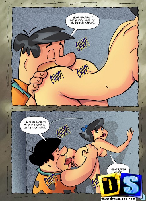 509px x 700px - Naughty Fred Flintstone bends Betty Rubble over to lick her ...