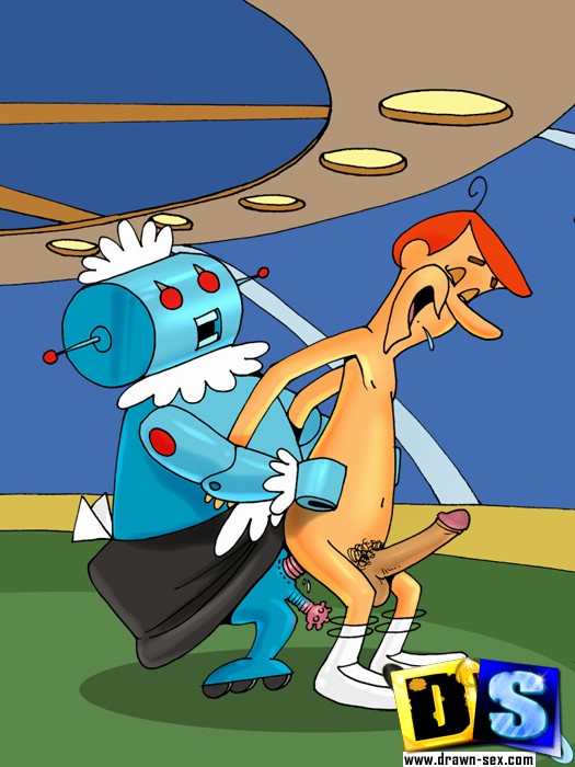 Jetsons Pregnant Porn - George Jetson gets his cock sucked as he eats and fucks ...