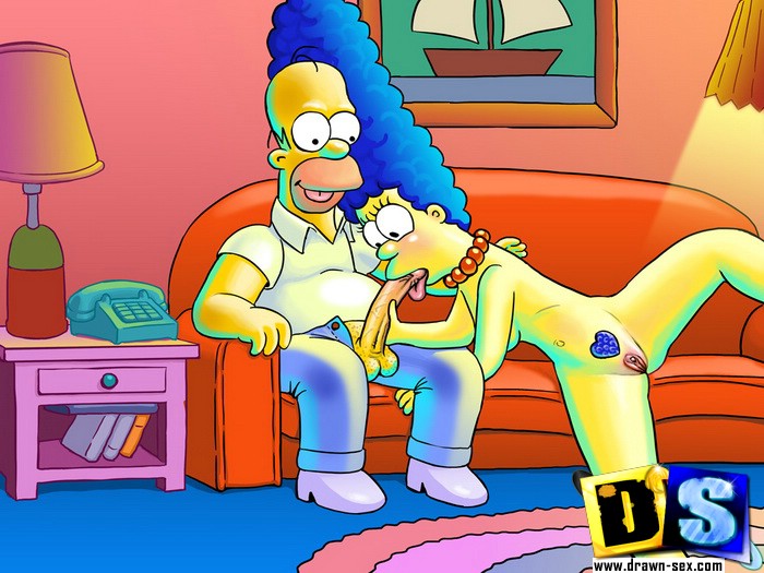 Cartoon Cfnm - Homer Simpson licks ass, gets his cock sucked and bangs babe ...