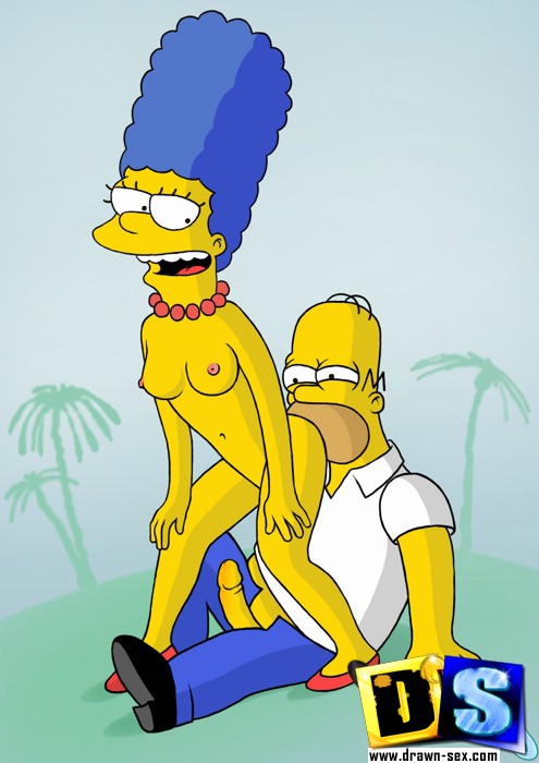 Marge Simpson Porn Comics Doggystyle - Homer Simpson licks ass, gets his cock sucked and bangs babe ...