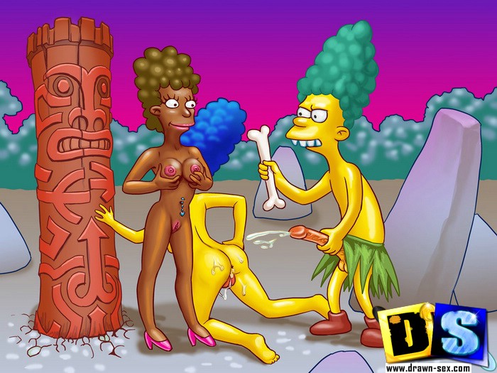 Marge Simpson Muscle Porn - Slutty Marge Simpson sucking Homer and getting her pussy ...