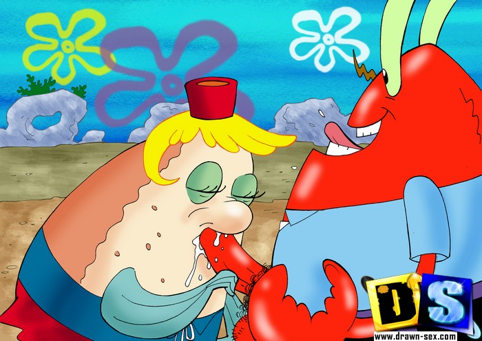 700px x 496px - Mr. Krabs gets his red cock sucked by big tits chick before ...