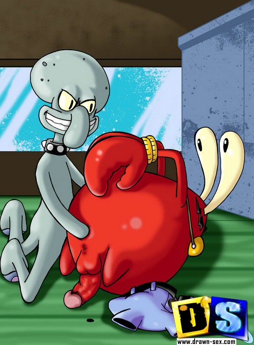 Squid Cartoon Porn Futurama Swith - Mr. Krabs bumped by Squid and catches Squidward and Patrick ...