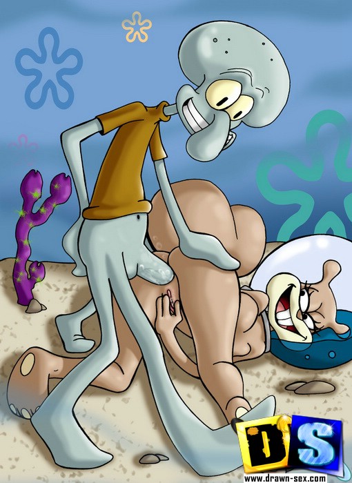 Sponge Pussy - Sandy gets butt fucked by Squidward and Spongebob then gets ...