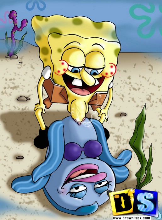 Spongebob bangs Sandy and see chick and plays with Patrick's cock.