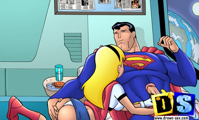 Superman Cum Porn - Cock loving Super Girl loves sucking on Superman's big super ...