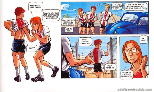 Boxing Cartoon Porn - Dude from hot porn comics Away Game licking red chick's ...