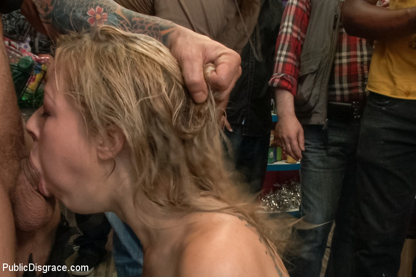 Tattoo blonde use as public slut gets bound - XXX Dessert - Picture 4