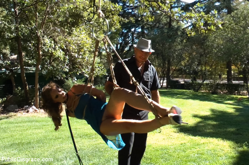 Chick roped and fucked as she sucks cock an - XXX Dessert - Picture 1