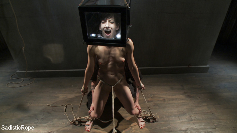 Harsh guy ties babe, puts head in box and g - XXX Dessert - Picture 2