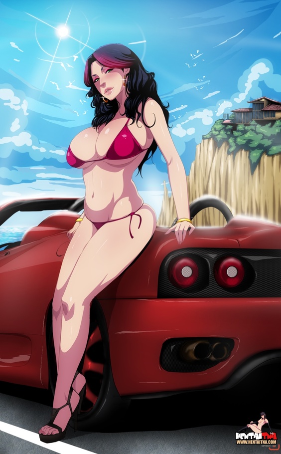 Hot toon chicks posing at cars for porn comics - Picture 3