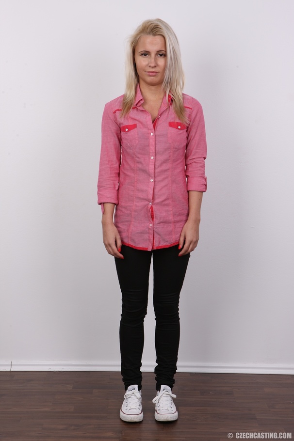 Cute blonde in pink shirt and black pants s - XXX Dessert - Picture 2
