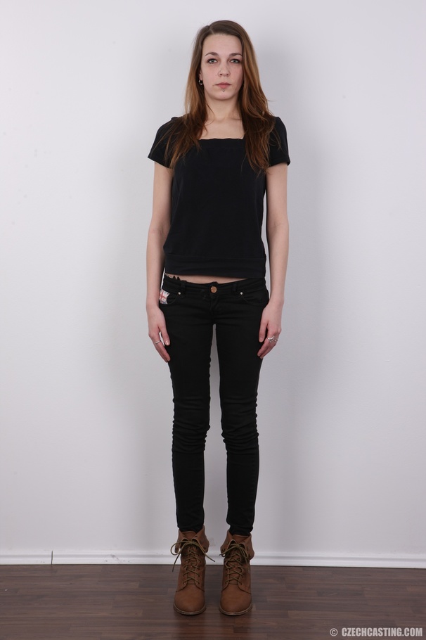 Slim young brunette drops sexy dark underwe - XXX Dessert - Picture 2