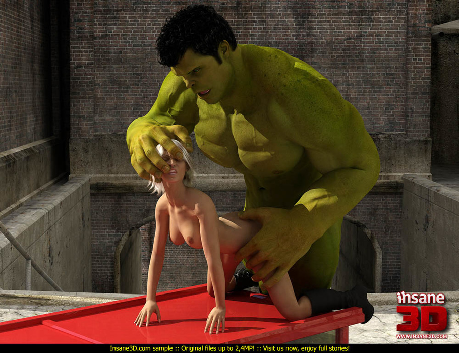 3d Hulk Sex Cartoon - Sexy blonde vixen in a tight suit fucking with overboard 3D ...