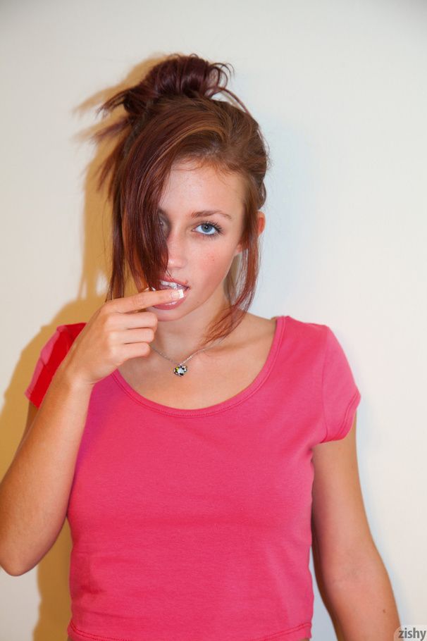 Big-titted ginger freshie repairing her bik - XXX Dessert - Picture 2
