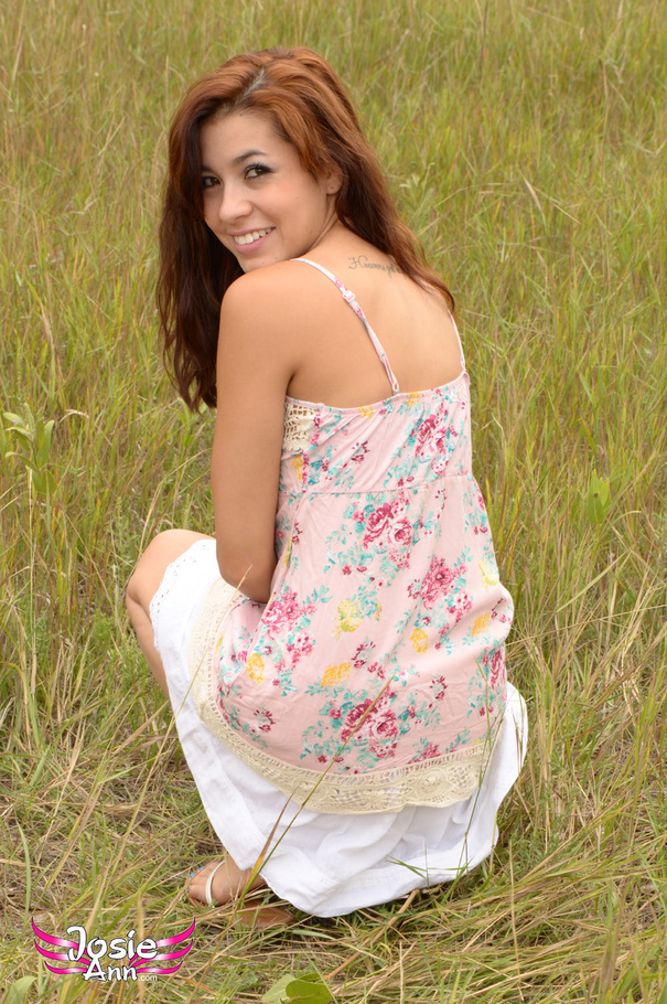 Hot brunette in sexy short dress strips on  - XXX Dessert - Picture 5