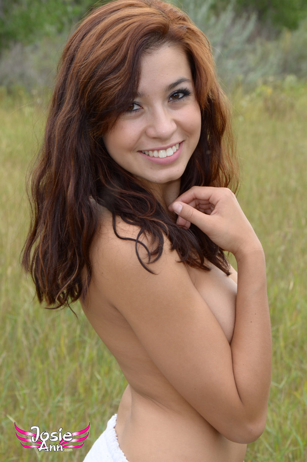 Hot brunette in sexy short dress strips on  - XXX Dessert - Picture 12
