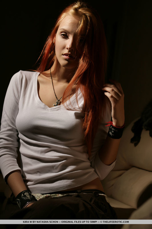 Pierced redhead in a white shirt and furs p - XXX Dessert - Picture 3