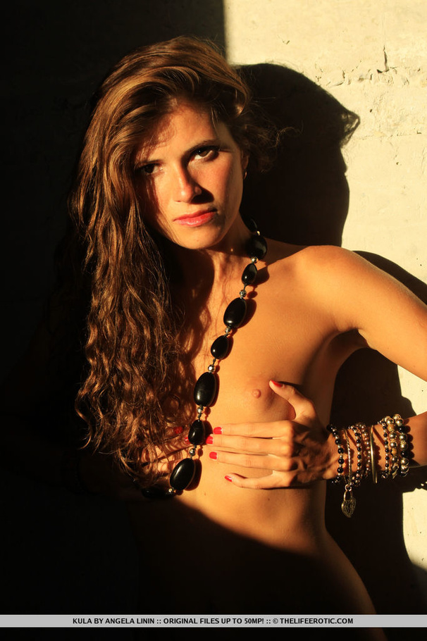 Blonde in a black see-through robe models b - XXX Dessert - Picture 15