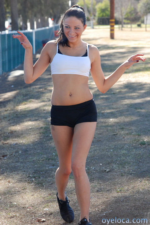 Beautiful girl in black pants and white top - XXX Dessert - Picture 1