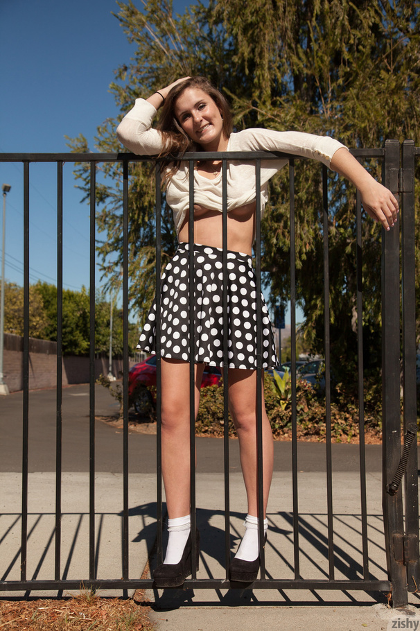 Pretty teen in glasses and polka-soy skirt  - XXX Dessert - Picture 7