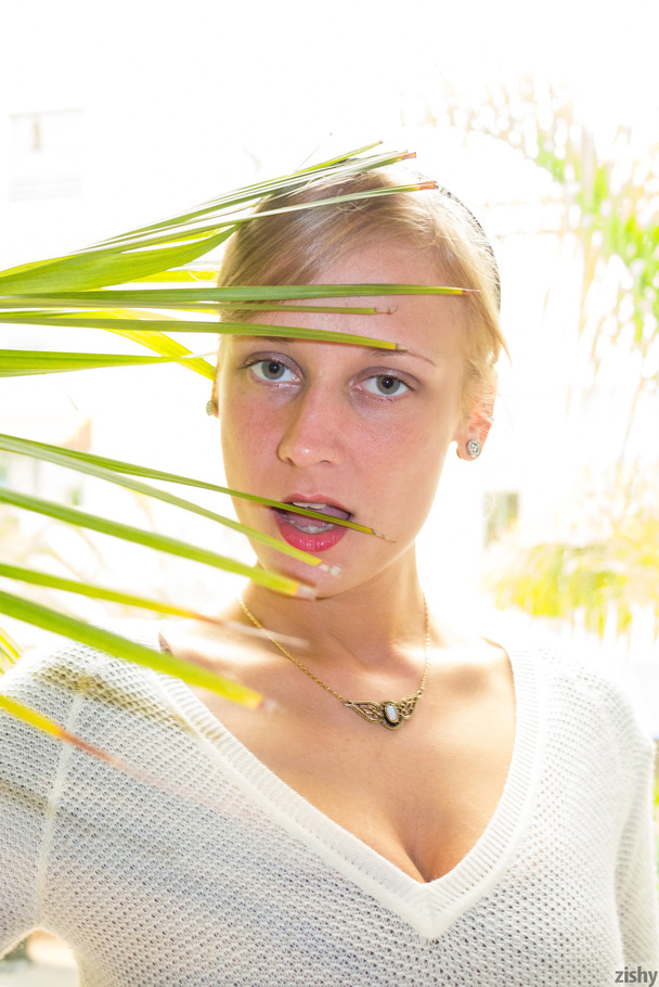 Blonde cutie in a short skirt and swimsuit  - XXX Dessert - Picture 9