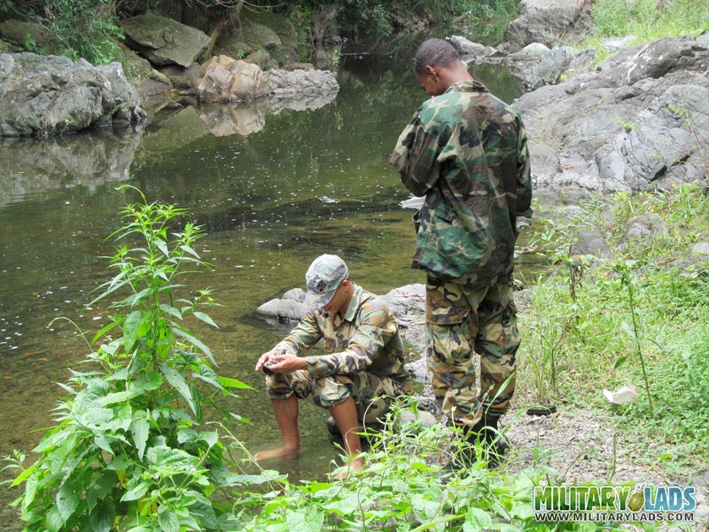 Two men in camo clothes chilling out by the river. - XXXonXXX - Pic 8