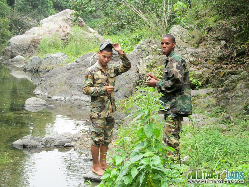 Two men in camo clothes chilling out by the river. - XXXonXXX - Pic 10